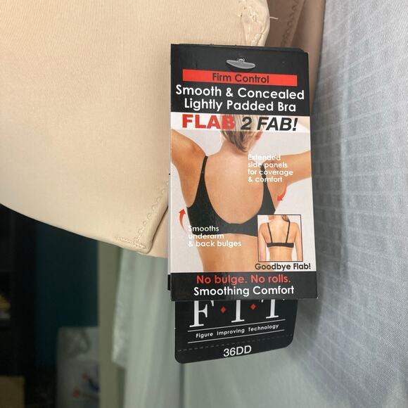 F.I.T. Smoothing Padded Bra 36DD • Firm Control • Lightly Lined • NWT - Picture 3 of 5